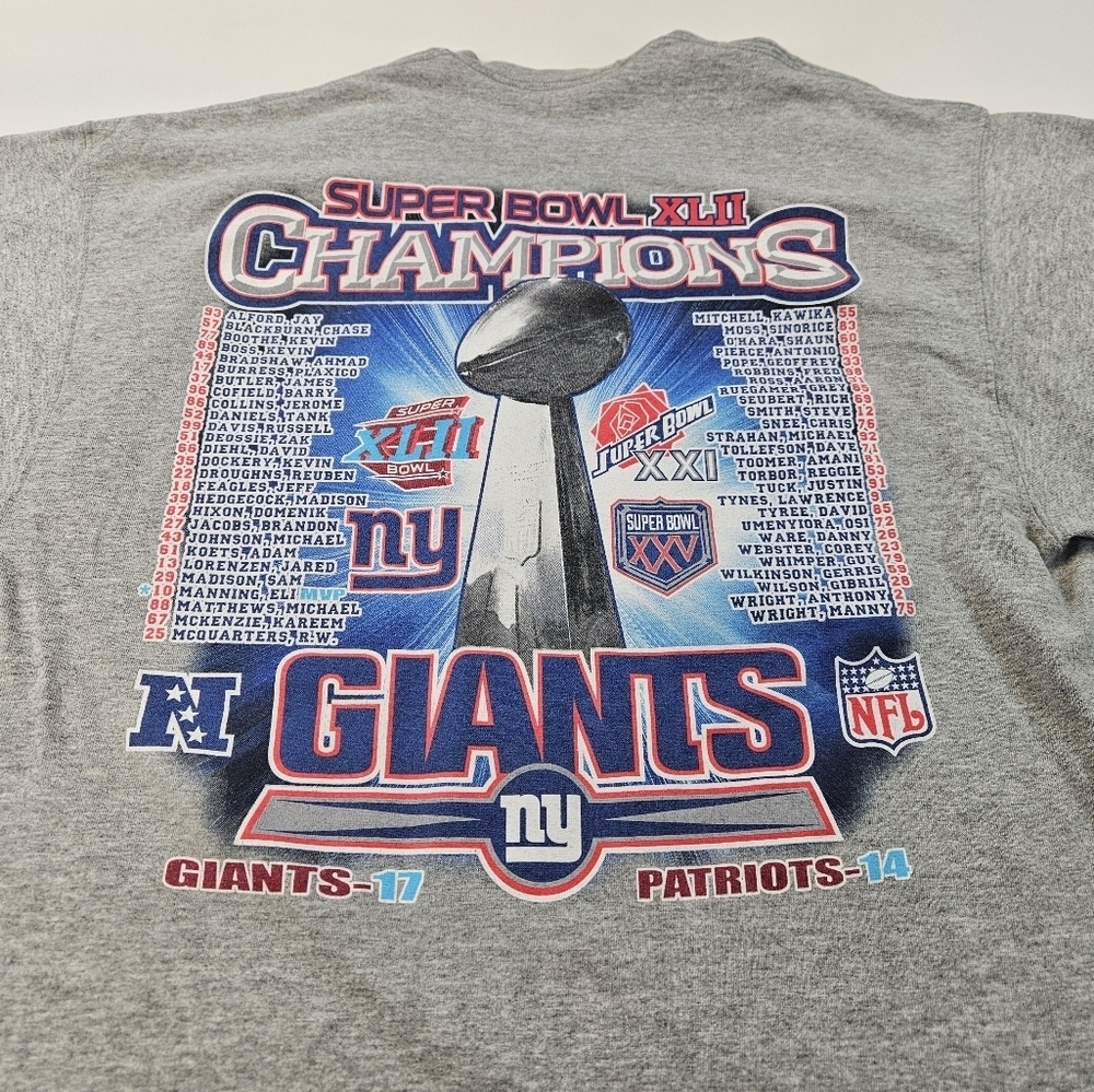 2007 Vintage New York Giants Shirt Size XL Reebok NFC Champions Gray NFL